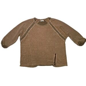 WRAP London Cotton And Hemp Comfort Stretch Size US 12 Blush Women Sweater Zip